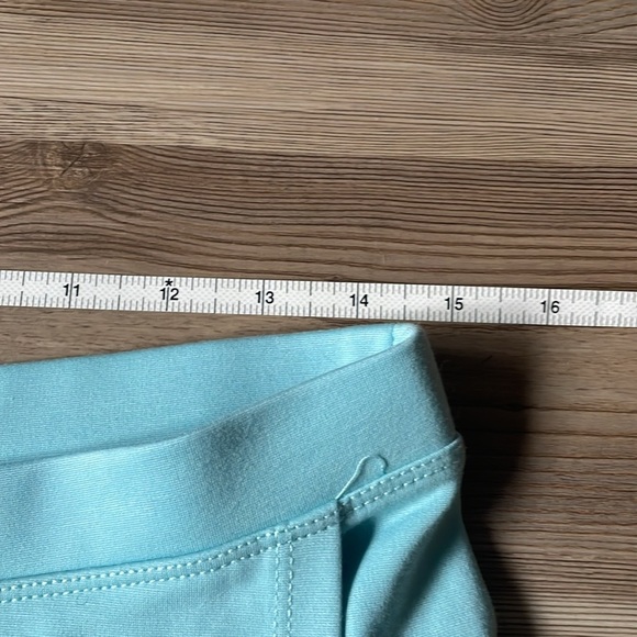 Betabrand Sassiest Skirted Pants Size M Pull On Crop Midi Stretch Robin egg blue - Picture 8 of 14